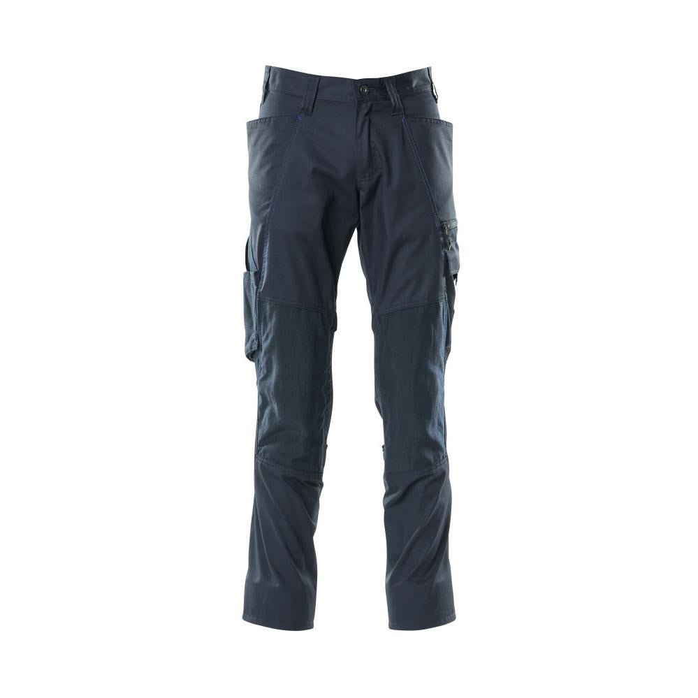 Trousers with knee pockets, extra light trousers, black-blue