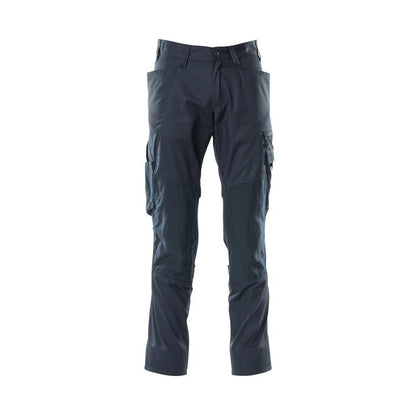 Trousers with knee pockets, extra light trousers, black-blue
