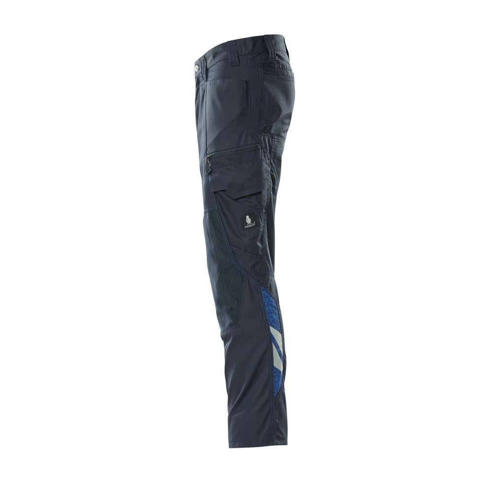 Trousers with knee pockets, extra light trousers, black-blue
