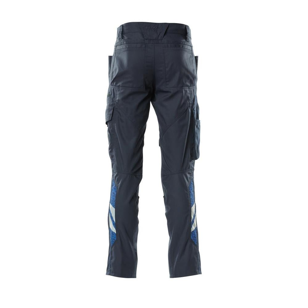 Trousers with knee pockets, extra light trousers, black-blue