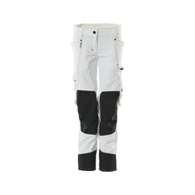 Pants with knee pockets, women, Pearl pants, white