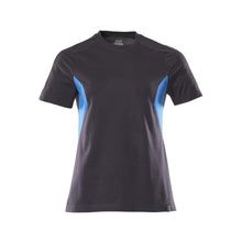 T-shirt, women's women's t-shirt, black blue/azure blue