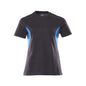 T-shirt, women's women's t-shirt, black blue/azure blue