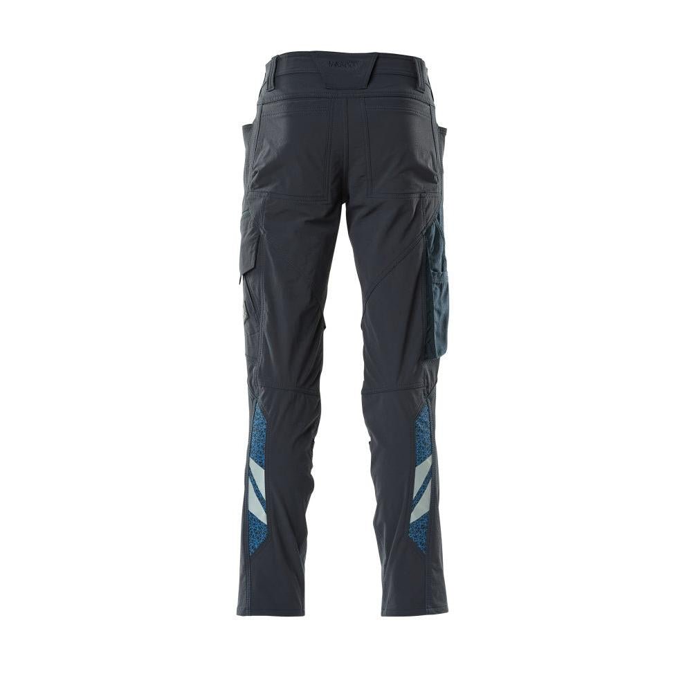 Pants, knee pockets, ULTIMATE STRETCH pants, black-blue