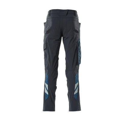 Pants, knee pockets, ULTIMATE STRETCH pants, black-blue