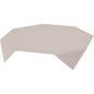 A gray, octagonal Evolin tablecloth 84x84 cm by Duni GmbH is draped over a table. Its smooth, high-quality surface is suitable for gastronomy. The photo shows the tablecloth in a pack of 14 against a simple white background.