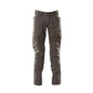 Trousers with knee pockets, stretch inserts trousers, dark anthracite