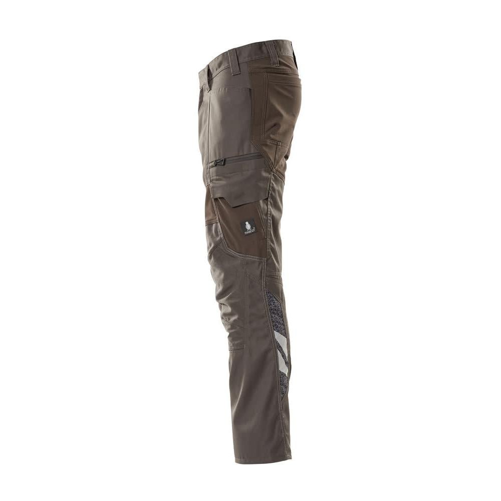 Trousers with knee pockets, stretch inserts trousers, dark anthracite