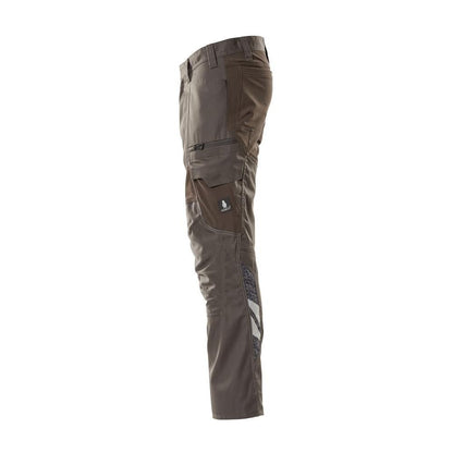 Trousers with knee pockets, stretch inserts trousers, dark anthracite