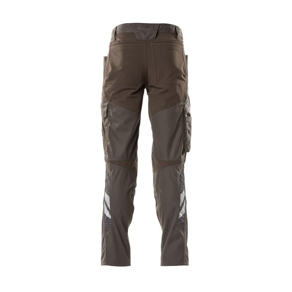 Trousers with knee pockets, stretch inserts trousers, dark anthracite