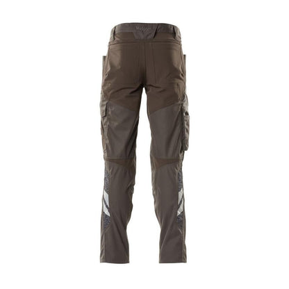 Trousers with knee pockets, stretch inserts trousers, dark anthracite