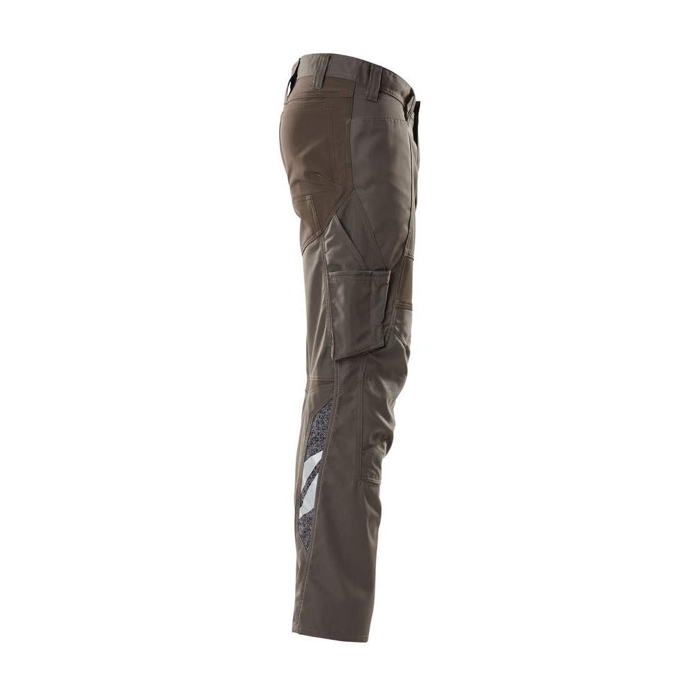 Trousers with knee pockets, stretch inserts trousers, dark anthracite