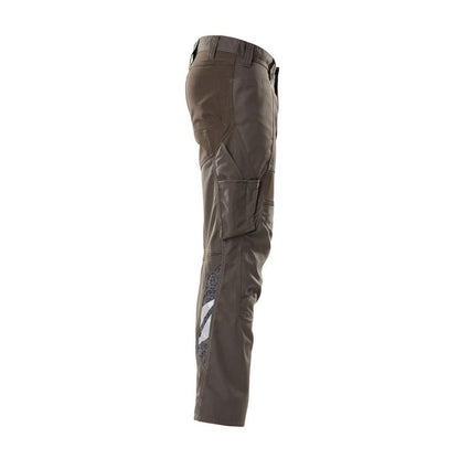 Trousers with knee pockets, stretch inserts trousers, dark anthracite