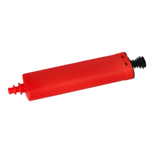 The PAPSTAR balloon pump (26x6 cm, assorted colors) by PAPSTAR GmbH is excellent for inflating balloons, sports balls, and small bouncy castles. Delivered as a single piece in a bag.