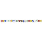 The PAPSTAR greeting chain 2.5 m "Congratulations" from PAPSTAR GmbH is a festive decoration with colorful paper letters in the colors red, blue, green, yellow, white, and black - perfect for any special occasion.