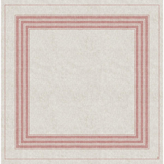 Die Dunicel-Mitteldecken 84 x 84 cm von Duni GmbH haben ein strukturiertes beiges Tuch mit fünf dünnen roten Rändern - perfekt als Tischdekoration oder zur Ergänzung Ihrer Cocina bordeaux. Verkauft in Packungen mit 20 Stück.