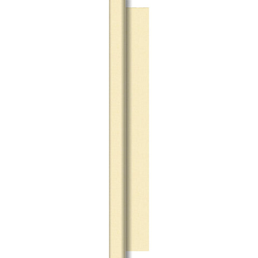 Eine Nahaufnahme einer beigen Wand, die den edlen Look der Dunisilk-Tischdeckenrollen 1,18 m x 25 m von Duni GmbH widerspiegelt - ideal für besondere Anlässe oder stilvolle Gastronomie.