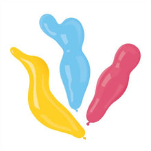 Acht bunte PAPSTAR GmbH Luftballons "Figuren" mit gedrehten Formen - ideal für Partys - sind auf weißem Hintergrund abgebildet. Sie finden sie in einer gemischten 8er-Packung, perfekt zum Basteln von farbigen Luftballons Figuren.