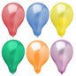 Six PAPSTAR balloons Ø 25 cm, colorfully assorted in metallic design (6 pieces), lie in two rows of three on a white background.