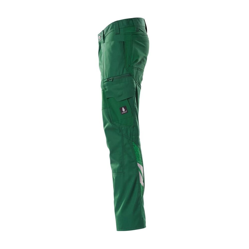 Trousers, thigh pockets, stretch inserts trousers, green
