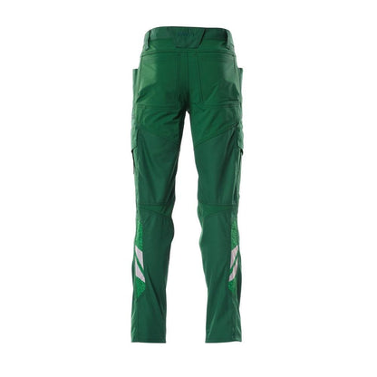 Trousers, thigh pockets, stretch inserts trousers, green