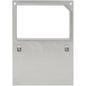 A rectangular metal plate for cassette DF10/20 for Polardeli rPET 300/500/750ml tray from Duni GmbH has a window with a cutout at the top, two screws at the bottom in the middle, and the engraving "187028" in the lower left corner.
