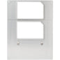 A silver plate with two rectangular cutouts and beveled edges, designed for use with cassette DF15/25 for Polardeli rPET 300, 500, 750 ml bowl (2-use) from Duni GmbH - ideal for the presentation of food or the integration of display systems.