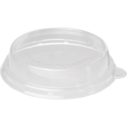 Der rPET Deckel 600 ml Transparent rPET 170x170x35 von Duni GmbH ist ein klarer, runder Deckel mit Aufreißlasche und Prägung "100% RECYCLED MATERIAL", ideal für die umweltfreundliche Verpackung Ihrer 600 ml Behälter. Die Packung enthält 40 Stück.