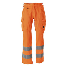 Trousers, thigh pockets, plain trousers, hi-vis orange