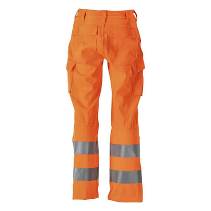 Trousers, thigh pockets, plain trousers, hi-vis orange