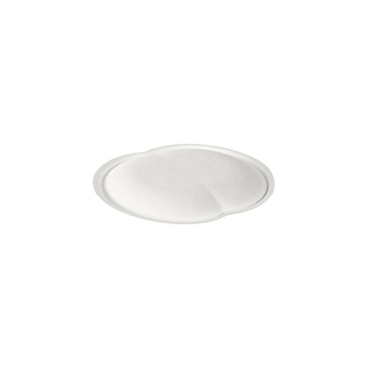 Ein weißer, rechteckiger Bagassedeckel (166x150x12 mm) der Duni GmbH für 190033/190034 Behälter, umweltfreundlich und zum Servieren geeignet - Packung mit 50 Stück.