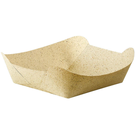 Die biologisch abbaubare Graspapier-Schale "Bloom Small" (150x145 mm) von Duni GmbH überzeugt mit erhöhter, gebogener Kante und gesprenkelter Textur - die nachhaltige Einwegschale im 500er-Pack für umweltfreundlichen Genuss.