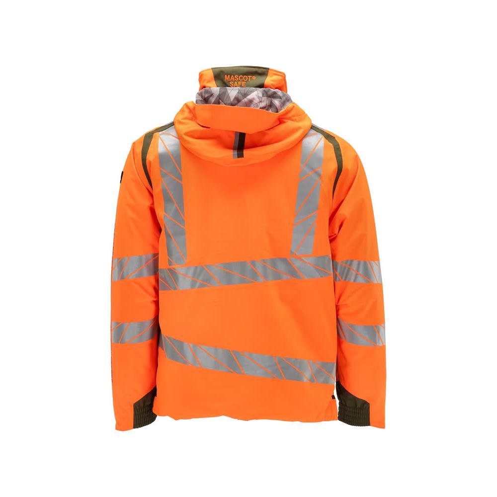 Winter jacket CLIMASCOT®, light weight winter jacket, hi-vis orange/moss green