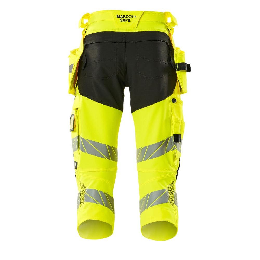 Three-quarter pants, hanging pockets, stretch three-quarter pants