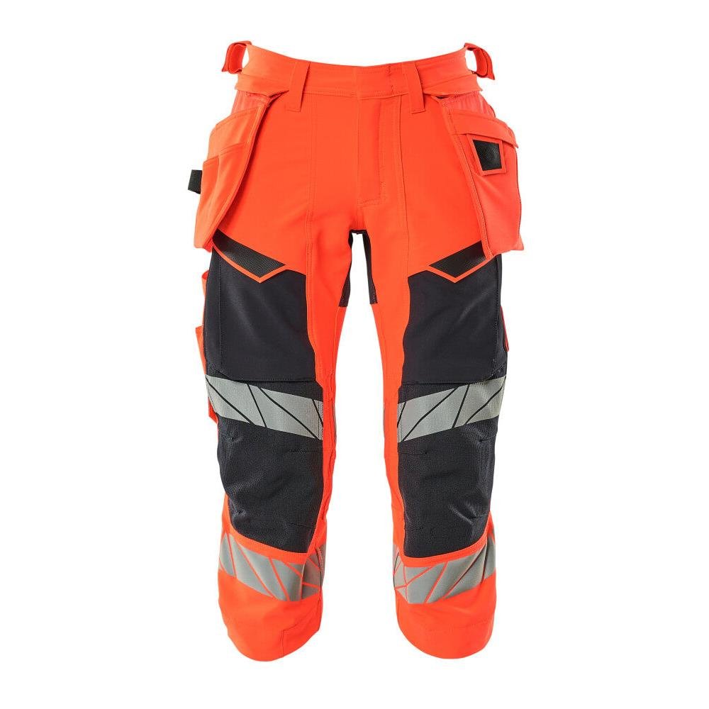 Three-quarter pants, hanging pockets, stretch three-quarter pants