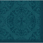 Duni GmbH Dunilin-Servietten 40 x 40 cm 1/4 Falz, teal mit elegantem Damast-Blumen- und Rankenmuster sowie einer dekorativen Bordüre-hochwertige Servietten für jede stilvoll gedeckte Tafel.