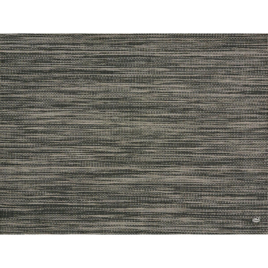 Eine Nahaufnahme des Duni GmbH Papier-Tischsets 30 x 40 cm in Charcoal Grey zeigt ein gewebtes, strukturiertes Muster mit horizontalen beigen Streifen, die einen subtilen 3D-Effekt erzeugen. Die Packung enthält 250 Stück.