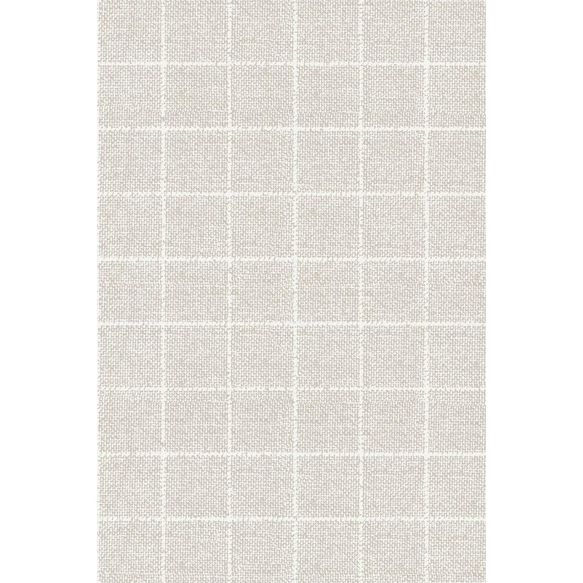 Die Nahaufnahme der Dunilin-Servietten 40 x 60 cm 1/4 Falz von Duni GmbH zeigt einen hellbeigen Stoff mit weißem Gittermuster, der sich durch seine elegante Struktur perfekt für hochwertige Servietten und stilvolle Tischdekoration eignet.
