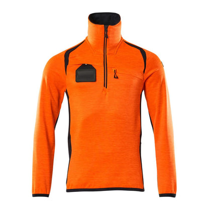 Fleece sweater with short zip microfleece jacket