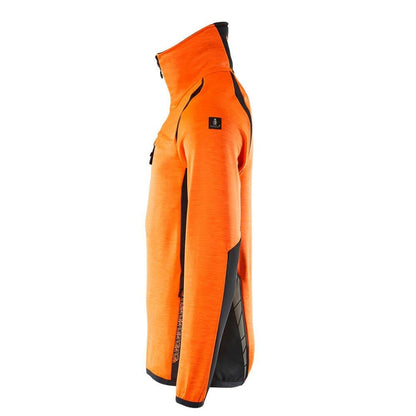 Fleece sweater with short zip microfleece jacket