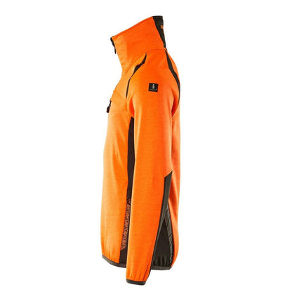 Fleece sweater with short zip microfleece jacket