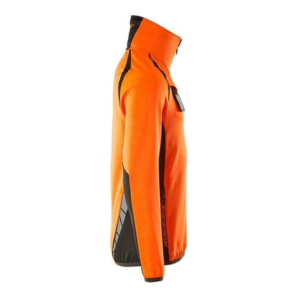Fleece sweater with short zip microfleece jacket
