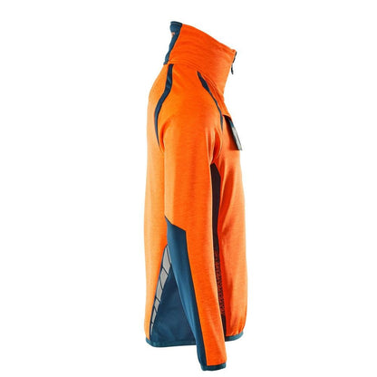 Fleece sweater with short zip microfleece jacket