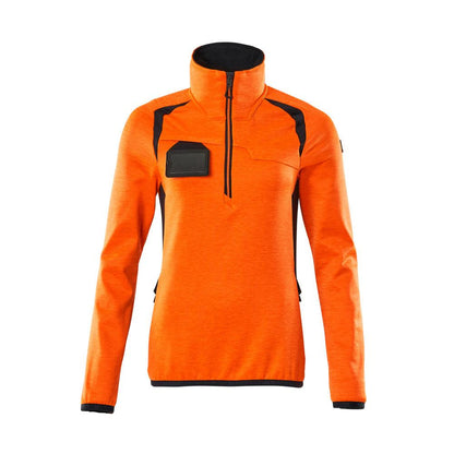 Fleece sweater with short zipper, women's microfleece jacket