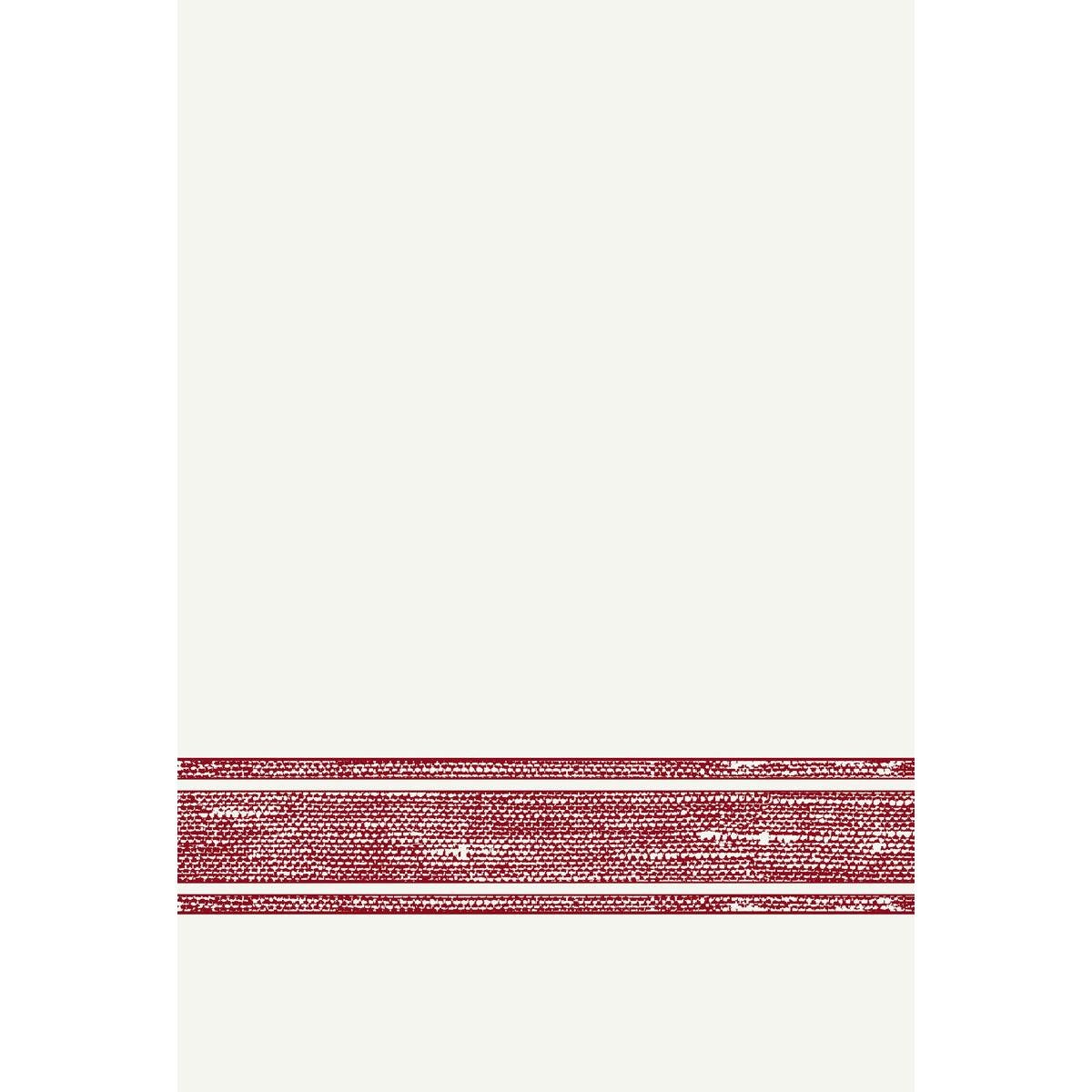 A white background with three parallel stitched red lines at the bottom, perfect for high-quality napkins or table decoration like Duni GmbH Dunilin napkins 40 x 60 cm 1/4 fold.