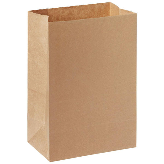 Die Duni GmbH Take-Away Tasche ohne Henkel aus FSC braunem Papier (180x110x265 mm) steht leer mit offenem Top auf weißem Hintergrund. Die umweltfreundliche Verpackung zeigt scharfe Kanten und glatte Seiten. Packung: 500 Stück.