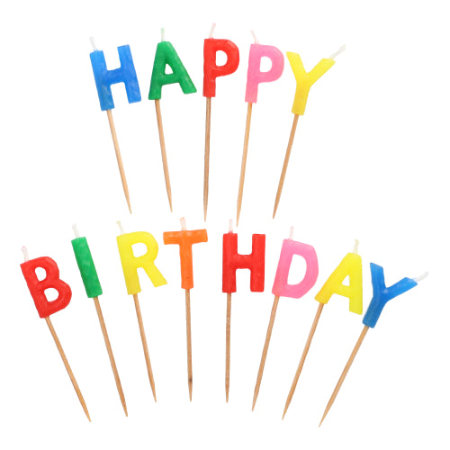 Das Buchstabenkerzen-Set „Happy Birthday“ (8 cm, 1 Stück) der PAPSTAR GmbH besteht aus bunten Buchstabenkerzen am Stiel, die in zwei Reihen angeordnet sind – ideal für jede Geburtstagsfeier.