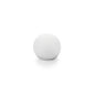 A Duni GmbH LED holder 8.4x10 cm for globe lamps (1 piece) is centered on a white background, its frosted surface and spherical shape are highlighted by a faint shadow underneath.