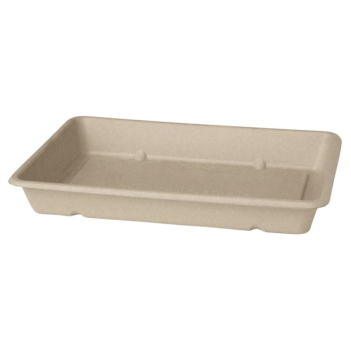 Die Classic Box 850 ml von Duni GmbH ist eine rechteckige, unbeschichtete braune Bagasseschale (230x155x36 mm), kompostierbar und umweltfreundlich, mit erhöhtem Rand und flachem Boden - ideal für die umweltbewusste Gastronomie. Packung: 40 Stück.