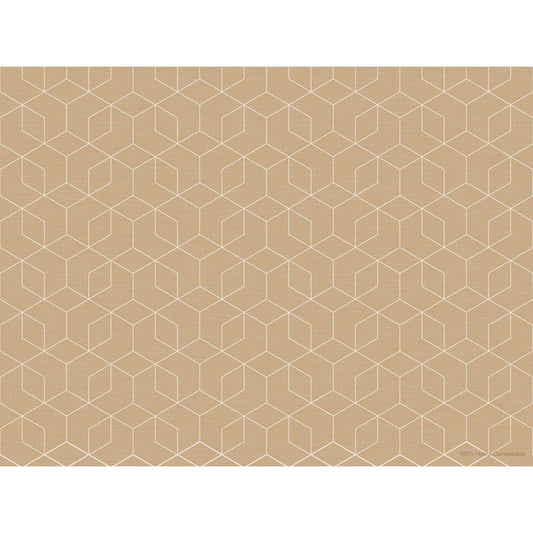 Ein beiger Hintergrund mit einem weiß umrandeten Würfelmuster in einem sechseckigen Raster erzeugt einen 3D-Effekt - ideal für Duni GmbH Papier-Tischsets 30 x 40 cm Woven, Packung (250 Stück).